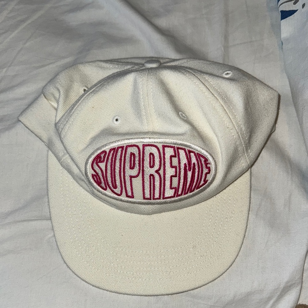 Supreme Cream Cap with Black Logo